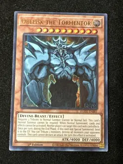 Yugioh! Obelisk the Tormentor - EGO1-EN001 - Ultra Rare - 1st Edition Near Mint, - Image 1