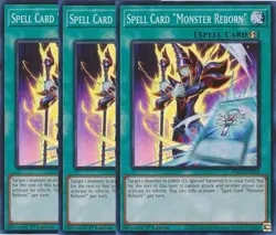 3x Yu-Gi-Oh! Spell Card "Monster Reborn" INFO-EN099 Super Rare - Image 1
