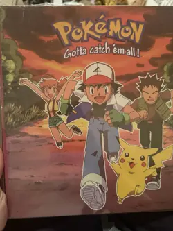 3 Ring Card Binder Nintendo Pokemon Pikachu Ash Damaged see pics. 41365040775 - Image 1