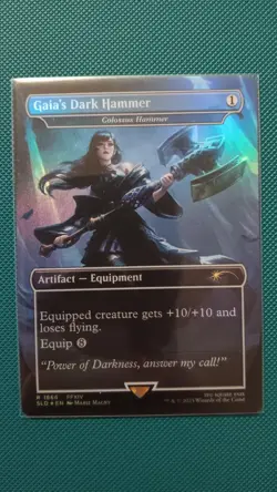 MTG Gaia's Dark Hammer - Colossus Hammer (Rainbow Foil) Secret Lair Foil #1866 - Image 1
