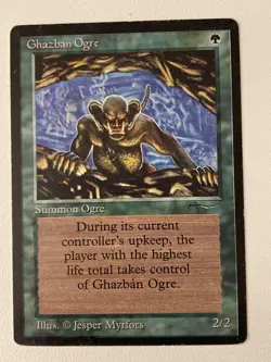 Magic the Gathering MTG Arabian Nights Ghazban Ogre MP (Beta Bob) - Image 1