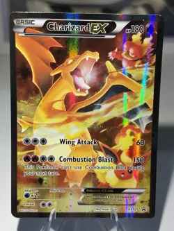 Pokemon 2016 Black Star Promo XY Red & Blue Charizard EX #XY121 Full Art LP - Image 1