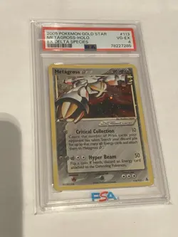 2005 POKEMON EX DELTA SPECIES GOLD STAR #113 METAGROSS-HOLO PSA 4 - Image 1