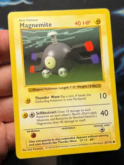 Magnemite 53/102 Shadowless Base Set - Pokemon Card WOTC LP - - Image 5