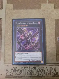 YUGIOH WOLLOW FOUNDER OF THE DRUDGE DRAGONS DABL-EN047 SUPER 1ST ED NM - Image 1