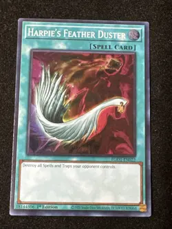 Yugioh Harpie’s Feather Duster EGO1-EN022 Super Rare 1st Edition Holo NM - Image 1