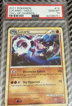 2011 Pokemon Call of Legends # 14 Lucario Holo PSA 10 Card GEM MINT! Rare! Pop12 - Image 4