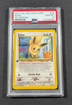 Pokemon Card 1st Edition Eevee 38/75 PSA 10 GEM MINT Neo Discovery - Image 1