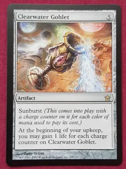 Magic The Gathering FIFTH DAWN CLEARWATER GOBLET artifact card MTG - Image 1