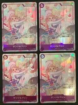 One Piece Sanji & Pudding SR EB02/035P1 4 Card Set JAPAN - Image 1
