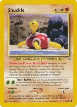 Lightly Played, English Pokemon Regular Shuckle - 51/64 - Common - Unlimited Edi - Image 1