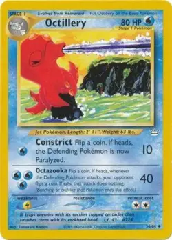 Lightly Played, English Pokemon Regular Octillery - 34/64 - Uncommon - Unlimited - Image 1