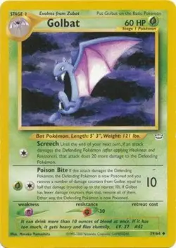 Moderately Played, English Pokemon Regular Golbat - 29/64 - Uncommon - Unlimited - Image 1