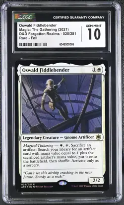OSWALD FIDDLEBENDER D&D Forgotten Realms Foil CGC 10 MTG [Nostalgium] - Image 1