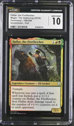 HALLAR, THE FIREFLETCHER Dominaria Foil CGC 10 MTG [Nostalgium] - Image 1