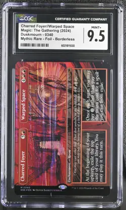 Borderless CHARRED FOYER / WARPED SPACE mtg NM-M Duskmourn Mythic CGC 9.5 - Image 1