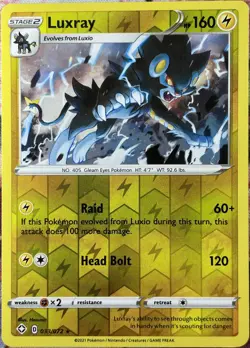 Luxray Reverse Holo Rare - 033/072 - Shining Fates Pokemon 2021 - Image 1