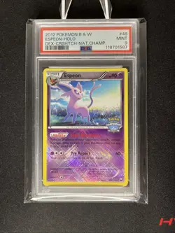 RARE PSA 9 MINT Pokemon B&W Espeon 48/108 National Championships Crosshatch Holo - Image 4
