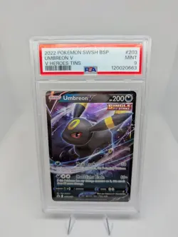 Pokemon Umbreon V Heroes Tins Eevee Black Star Promo SWSH203 PSA 9 Graded 2022 - Image 1