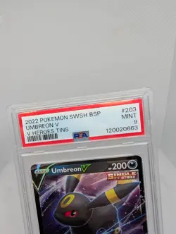 Pokemon Umbreon V Heroes Tins Eevee Black Star Promo SWSH203 PSA 9 Graded 2022 - Image 3