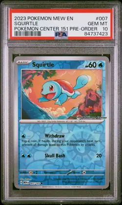 PSA 10 GEM MINT Squirtle Pokemon Center Exclusive 151 Stamped Promo SVP 007/165 - Image 1