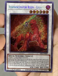 YUGIOH ADAMANCIPATOR RISEN LEONITE SESL-EN007 1ST SECRET - Image 1