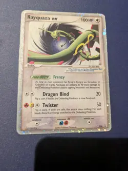 Rayquaza ex Pokemon Card 100HP Dragon Bind Twister Holo Rare - Image 1