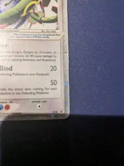 Rayquaza ex Pokemon Card 100HP Dragon Bind Twister Holo Rare - Image 2