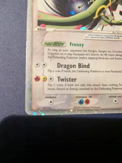 Rayquaza ex Pokemon Card 100HP Dragon Bind Twister Holo Rare - Image 3