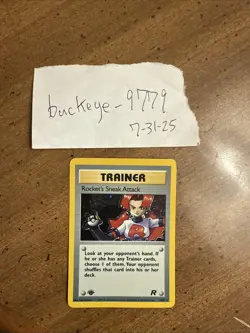 Trainer Rocket's Sneak Attack 16/82 1st Edition MP Played Pokemon Card Holo Rare - Image 1