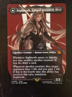MTG Final Fantasy English Sephiroth, Fabled Soldier Borderless 0382 Non-Foil - Image 1