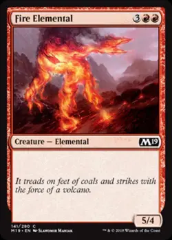 Fire Elemental -Foil Light Play MTG Magic 2019 Core Set - Image 1