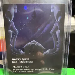 MTG: Watery Grave (Borderless) (Galaxy Foil) Edge of Eternities, Near Mint! - Image 2