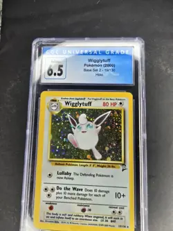 Pokemon 2000 Base Set 2 Wigglytuff Holo Rare CGC 6.5 NM-, #19/130 - Image 1