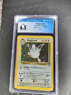 Pokemon 2000 Base Set 2 Wigglytuff Holo Rare CGC 6.5 NM-, #19/130 - Image 2
