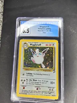 Pokemon 2000 Base Set 2 Wigglytuff Holo Rare CGC 6.5 NM-, #19/130 - Image 3
