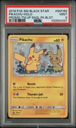 2019 POKEMON SM BLACK STAR PROMO TEAM UP SINGLE PACK BLISTERS PIKACHU-HOLO PSA 9 - Image 1