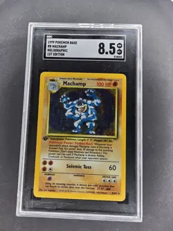 1999 Pokemon Base Set 1st Edition Machamp Holo 8/102 PSA 4 - Image 2