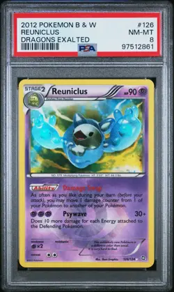 Pokemon Reuniclus 126/124 PSA 8 NM-MT BW Dragons Exalted Shiny Secret Rare 2012 - Image 1