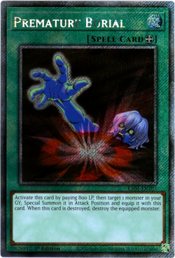 YuGiOh! Premature Burial - RA03-EN103 - Platinum Secret Rare 1st Edition - NM/M - Image 1