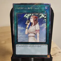 Yugioh! 1x Forbidden Chalice RA04-EN137 Platinum Secret Rare 1st Ed NM - Image 1