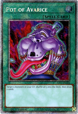 YuGiOh! Pot of Avarice - RA03-EN160 - Platinum Secret Rare 1st Edition - NM/M - Image 1