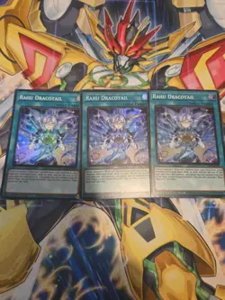 JUSH-EN009 Rahu Dracotail x3 Super Rare 1st Ed YuGiOh Playset - Image 1