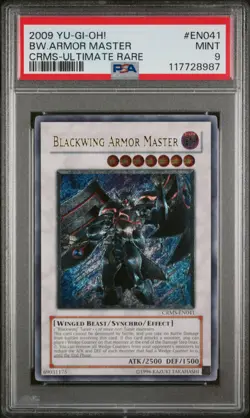 2009 YUGIOH CRMS-EN041 BLACKWING ARMOR MASTER ULTIMATE PSA 9 MINT #117728987 - Image 1