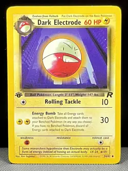 Dark Voltorb 34/82 1st Edition Team Rocket - NM Vintage Pokemon Card 2000 WOTC - Image 1