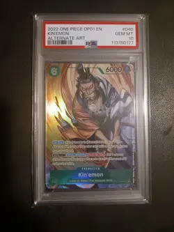 One Piece Card Game TCG Kin'emon OP01-040 Alt Art Pre-Errata PSA 10 - Image 1