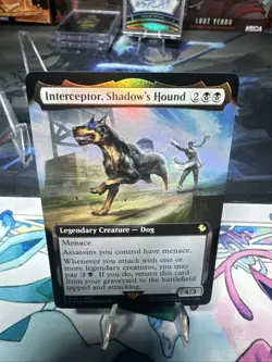 MTG Interceptor, Shadow's Hound Extended Art Foil Final Fantasy 147 FF6 Rare - Image 1