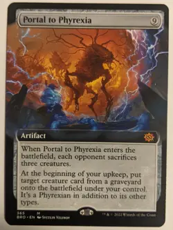 MTG English Magic Card Near Mint EXTENDED ART PORTAL TO PHYREXIA, Brothers' War - Image 1