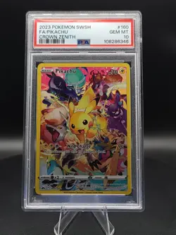 Pikachu 160/159 ** PSA 10 ** Secret Crown Zenith Holo Pokemon TCG Card - Image 1