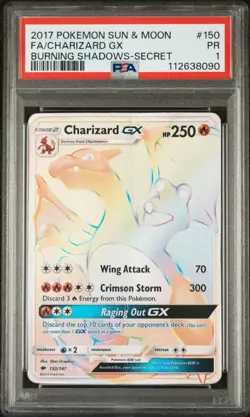 Pokemon Charizard GX 150/147 PSA 1 PR SM Burning Shadows Secret Rare FA 2017 - Image 1